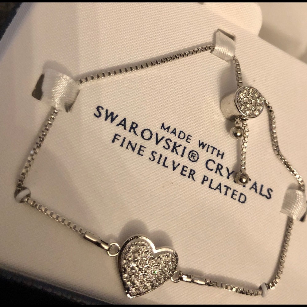 Swarovski crystal w/sterling silver ❤️ bracelet - Picture 3 of 4